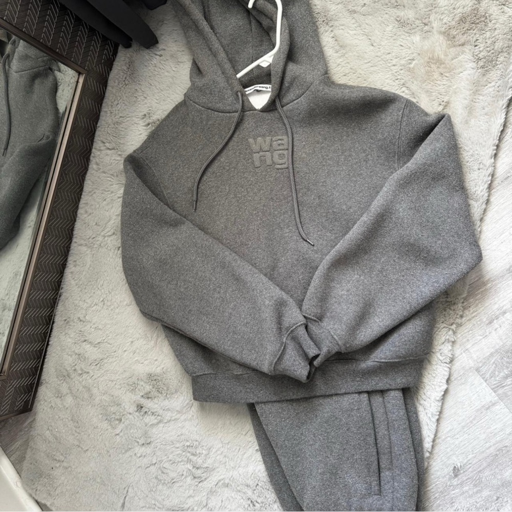 Alexander Wang Sparkling Gray Hoodie & Sweatpants Set